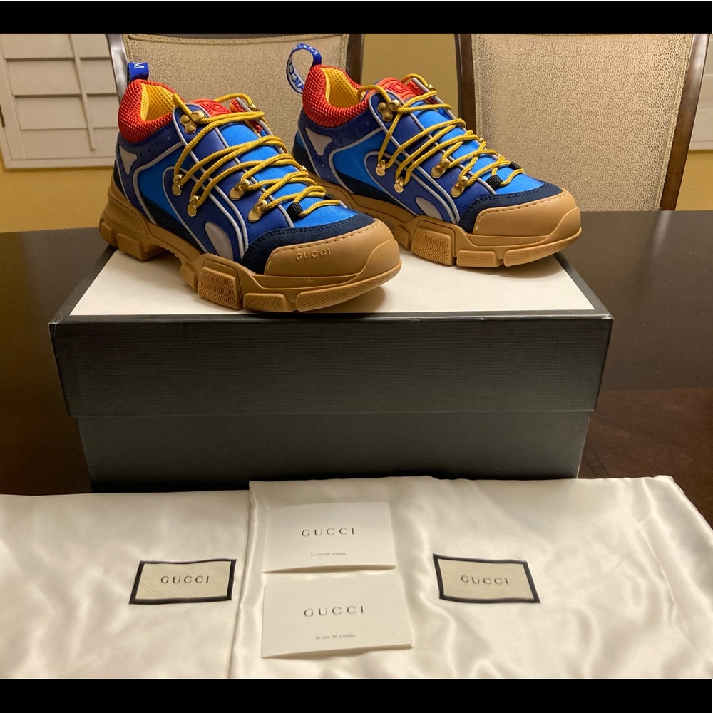 New Gucci Sega Flashtrek Blue Sneaker Shoes Size US 8.5 / UK 8 - Picture 3 of 13